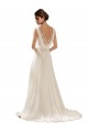 Soft Chiffon & Lace V-Neck Sleeveless Low Back Sweep Train Wedding Dress Kent