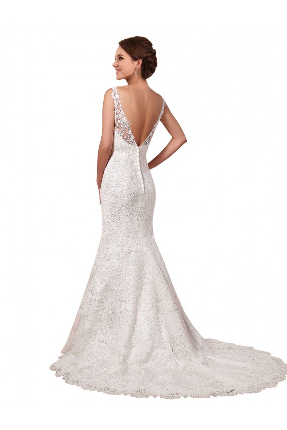 Lace Sweetheart Sleeveless Chapel Train Long Sexy Wedding Dress Kent