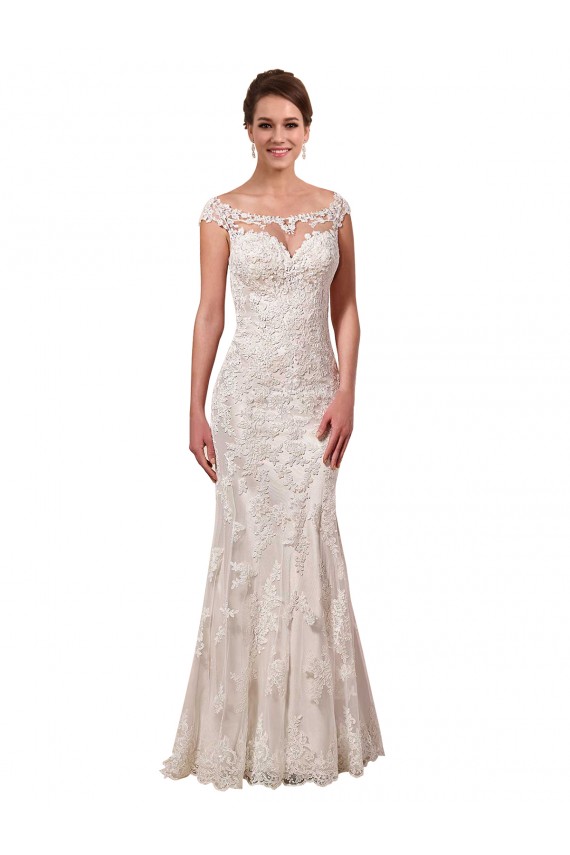 Lace Bateau Neck Sleeveless Chapel Train Sexy Wedding Dress Kent