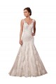Tulle & Lace V-Neck Sleeveless Chapel Train Bridal Wedding Dress Kent
