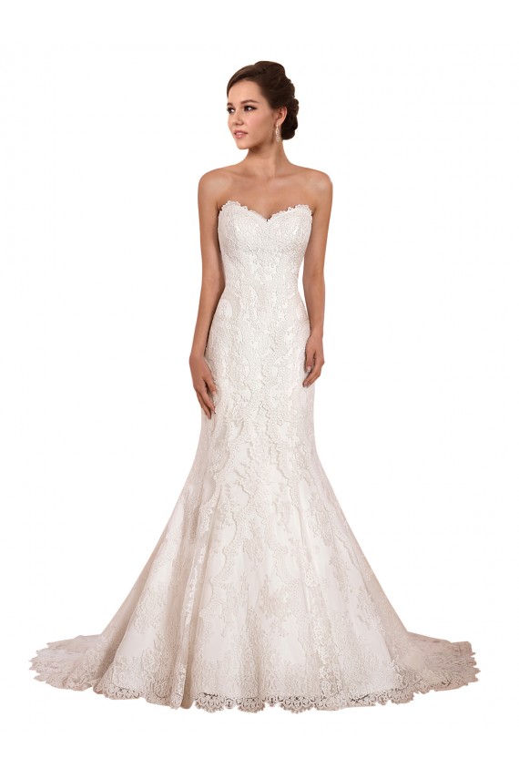 Lace Sweetheart Sleeveless Chapel Train Sexy Wedding Dress Kent