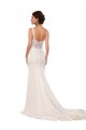 Lace & Stretch Crepe V-Neck Sleeveless Chapel Train Sexy Wedding Dress Kent