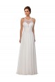 Soft Chiffon Illusion Neck Sleeveless Chapel Train Wedding Dress Kent