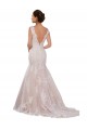 Lace V-Neck Sleeveless Chapel Train Modern Wedding Dress Kent
