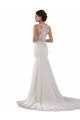 Lace & Stretch Crepe Sweetheart Sleeveless Sweep Train Modern Wedding Dress Kent