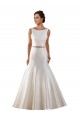 Satin Bateau Neck Sleeveless V-Back Chapel Train Modern Wedding Dress Kent