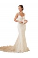 Lace Sweetheart Sleeveless Keyhole Back Chapel Train Modern Wedding Dress Kent