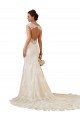 Lace Sweetheart Sleeveless Keyhole Back Chapel Train Modern Wedding Dress Kent