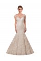 Lace Illusion Neck Cap Sleeves Chapel Train Wedding Dress Kent