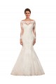 Lace Bateau Neck Long Sleeves Chapel Train Sexy Wedding Dress Kent