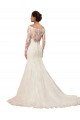 Lace Bateau Neck Long Sleeves Chapel Train Sexy Wedding Dress Kent