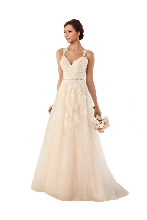 Tulle & Lace Sweetheart Sleeveless Ivory Chapel Train Wedding Dress Kent