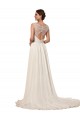 Soft Chiffon Sweetheart Sleeveless Keyhole Back Chapel Train Wedding Dress Kent