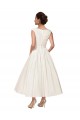 Satin V-Neck Sleeveless Ankle Length Wedding Dress Kent