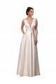 Satin V-Neck Sleeveless Chapel Train Wedding Gowns Kent