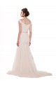 Tulle Off the Shoulder Sleeveless Chapel Train Beach Wedding Dress Kent