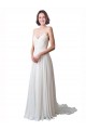 Soft Chiffon & Lace Spaghetti Straps Sleeveless Chapel Train Beach Wedding Dress Kent