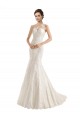 Lace Illusion Neck Sleeveless Chapel Train Wedding Dress Kent