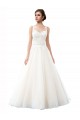 Tulle & Lace Illusion Neck Sleeveless Cathedral Train Beach Wedding Dress Kent