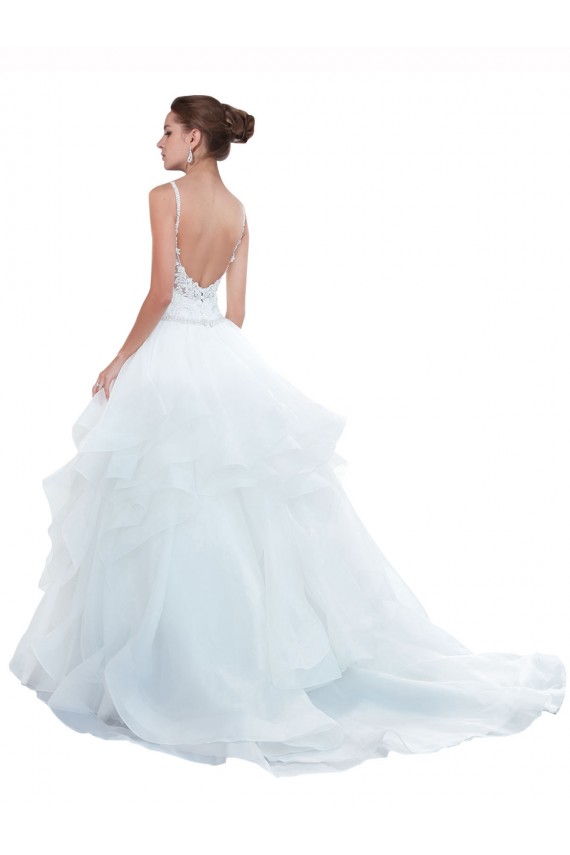 Tulle Spaghetti Straps Sleeveless Chapel Train Beach Wedding Dress Kent