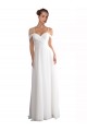 Soft Chiffon Off the Shoulder Sleeveless Sweep Train Beach Wedding Dress Kent