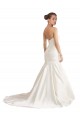 Satin Strapless Sleeveless Low Back Chapel Train Beach Wedding Dress Kent