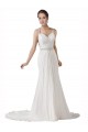 Soft Chiffon Sweetheart Sleeveless Chapel Train Beach Wedding Dress Kent