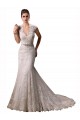 Lace Halter Neck Cap Sleeves Chapel Train Wedding Dresses Kent