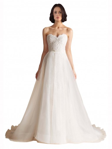 Tulle Sweetheart Sleeveless Low Back Sweep Train Bridal Wedding Dress Kent