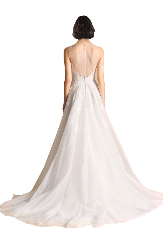 Tulle Illusion Neck Sleeveless Chapel Train Wedding Dress Kent