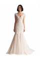 Tulle V-Neck Sleeveless Low Back Sweep Train Wedding Dress Kent