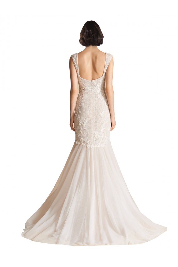 Tulle V-Neck Sleeveless Low Back Sweep Train Wedding Dress Kent