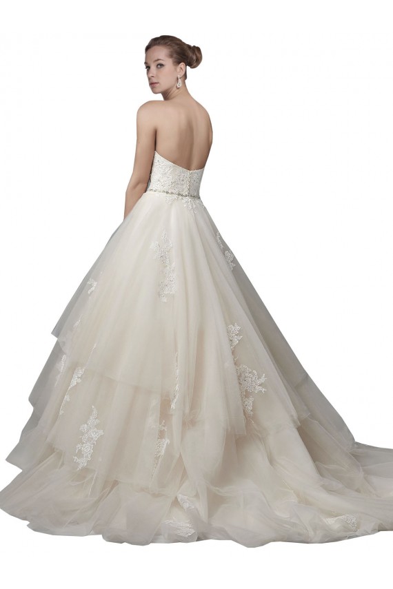 Tulle & Lace Scoop Neck Sleeveless Low Back Chapel Train Wedding Dress Kent