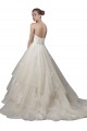 Tulle & Lace Scoop Neck Sleeveless Low Back Chapel Train Wedding Dress Kent