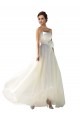 Soft Chiffon Strapless Sleeveless Long Wedding Dress Kent