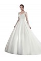 Satin & Lace Illusion Neck Long Sleeves Cathedral Train Wedding Dress Kent