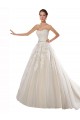 Tulle & Lace Strapless Sleeveless Chapel Train Wedding Dress Kent