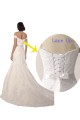 Lace Off the Shoulder Sleeveless White Chapel Train Beach Wedding Dress Kent