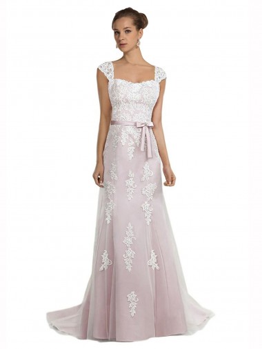 Tulle & Lace Strapless Sleeveless Sweep Train Beach Wedding Dress Kent
