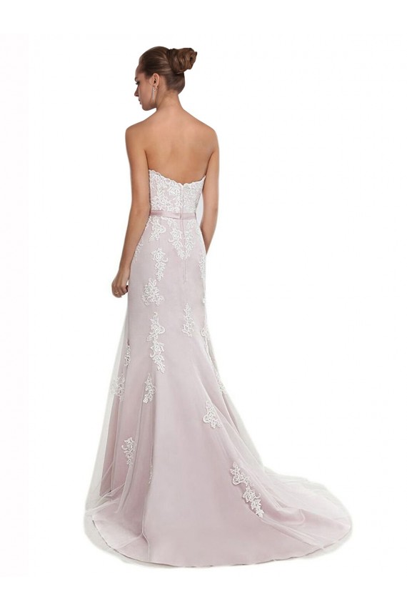 Tulle & Lace Strapless Sleeveless Sweep Train Beach Wedding Dress Kent