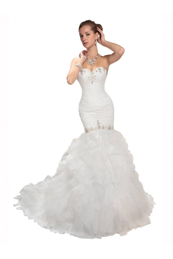 Tulle Sweetheart Sleeveless White Chapel Train Wedding Dress Kent