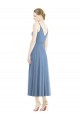 Soft Chiffon Spaghetti Straps Sleeveless Tea Length Bridesmaid Dress Kent