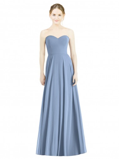 Soft Chiffon Sweetheart Sleeveless Long Evening Dress / Bridesmaid Dress Kent