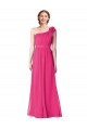Soft Chiffon One Shoulder Sleeveless Azalea Long Bridesmaid Gown Kent