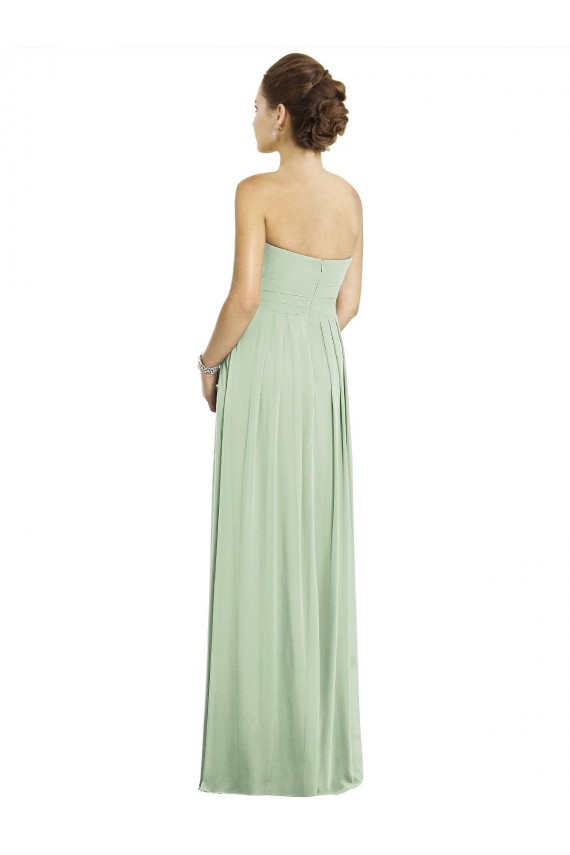 Soft Chiffon Sweetheart Sleeveless Sage Long Bridesmaid Dress Kent