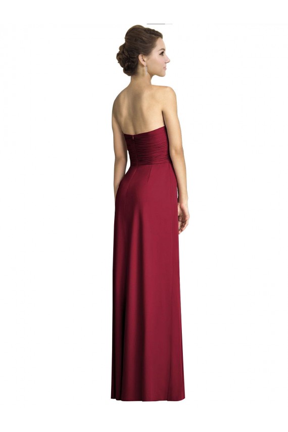 Soft Chiffon Sweetheart Sleeveless Burgundy Long Formal Dress / Bridesmaid Dress Kent
