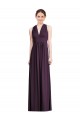 Soft Chiffon V-Neck Sleeveless Grape Long Bridesmaid Dress Kent