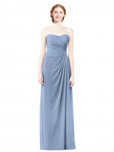 Chiffon Strapless Sleeveless Long Formal Dresses / Bridesmaid Dresses Kent