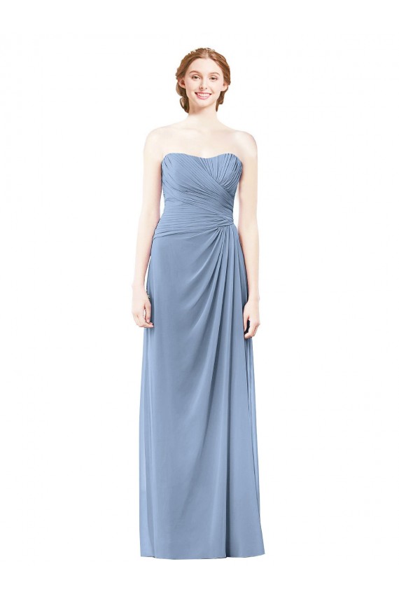 Chiffon Strapless Sleeveless Long Formal Dresses / Bridesmaid Dresses Kent