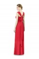 Soft Chiffon Sweetheart Cap Sleeves Red Long Formal Dress / Bridesmaid Dress Kent
